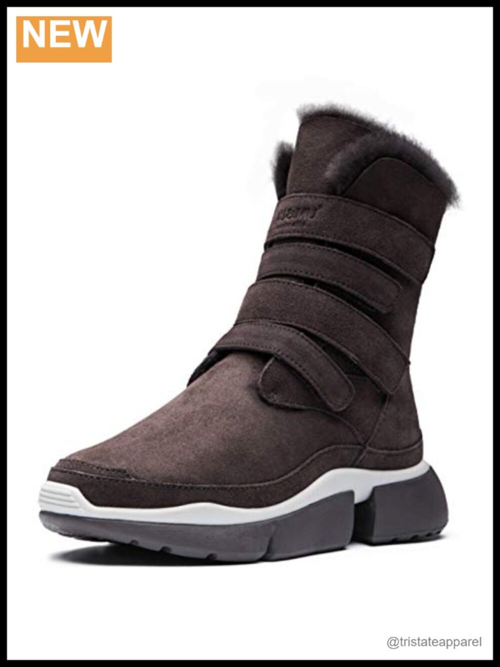 Elevator Suede Sheepskin Winter Snow Boots Ankle Booties Lace-Up Warm
